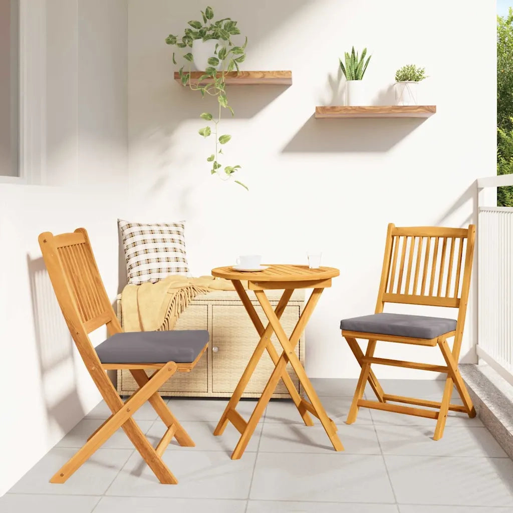 Set Bistro da Giardino 3 pcs Marrone Legno di Acacia Massello 42000949