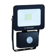 Velamp IS743-5-4000K PadLight5 Proiettore LED da Esterno 10W 800 Lumen 4000K IP44 Sensore di Movimento PIR colore Nero