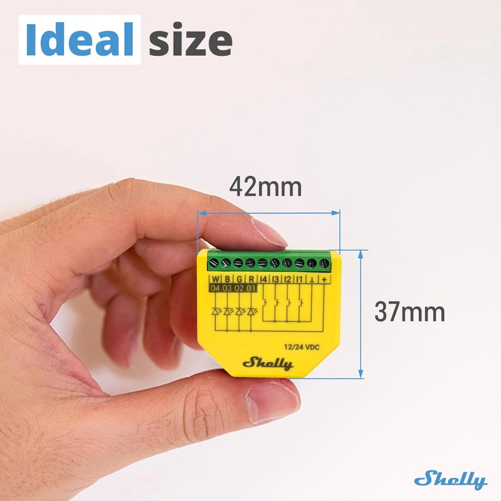 Shelly Plus RGBW PM. Modulo di Controllo RGBW per Strisce LED Wi-Fi e Bluetooth