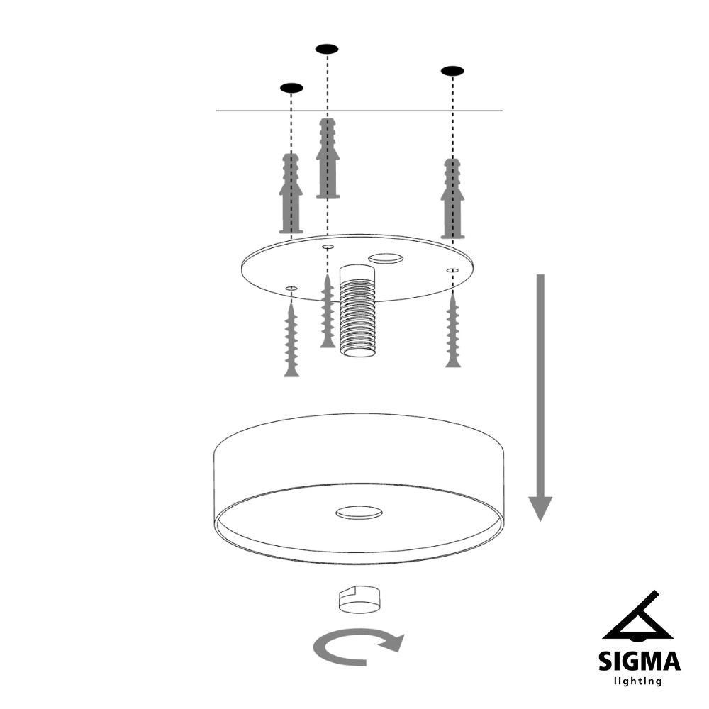 Plafoniera loft bianca Jumbo 2 luci E27 Sigma Lighting