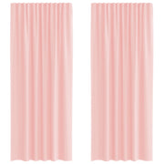 Tende in Voile con Tasche per Aste 2 pz Rosa