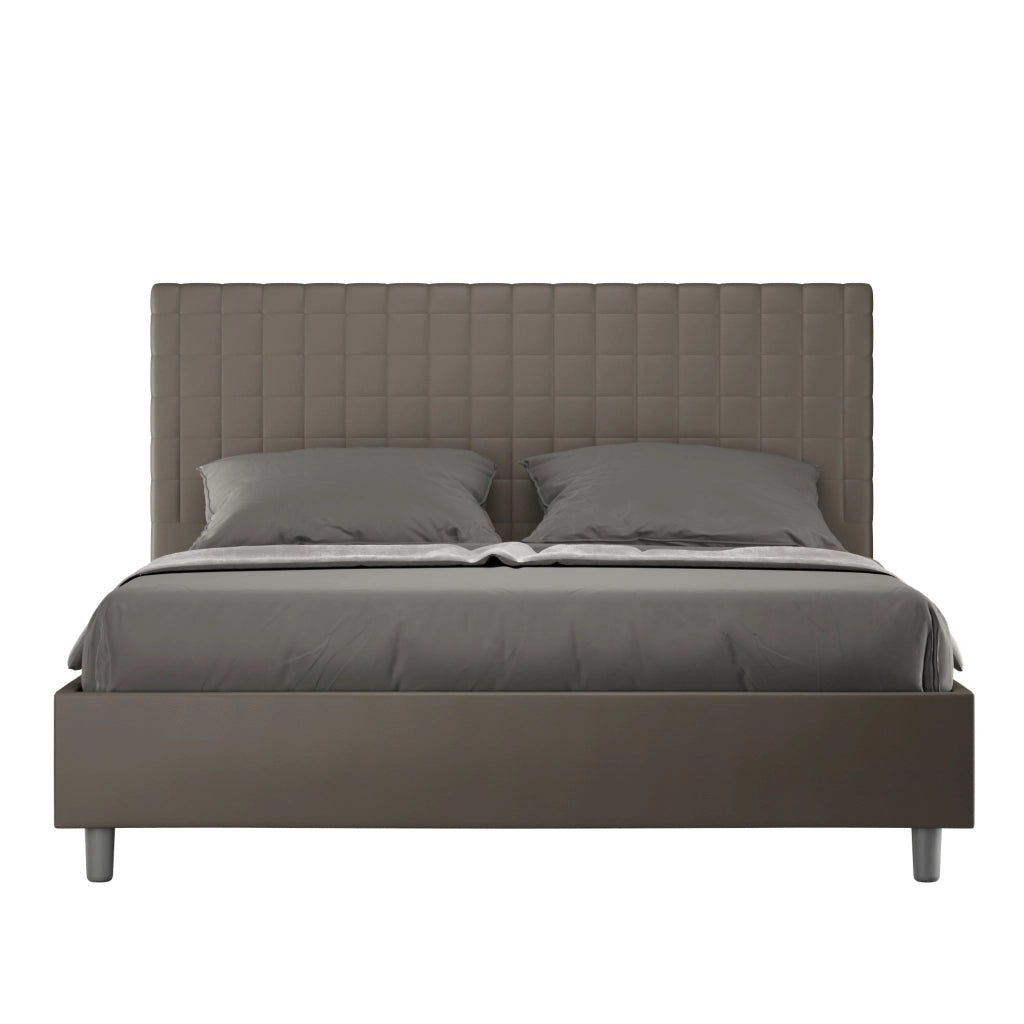 Letto Matrimoniale Francese 140x210 cm con Rete Sunny Cappuccino