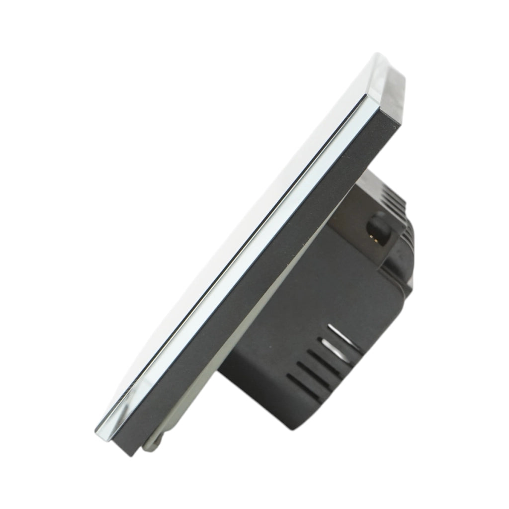 Interruttore touch per testa scala nero 220V, spia luminosa, cornice in vetro 86x86x34mm