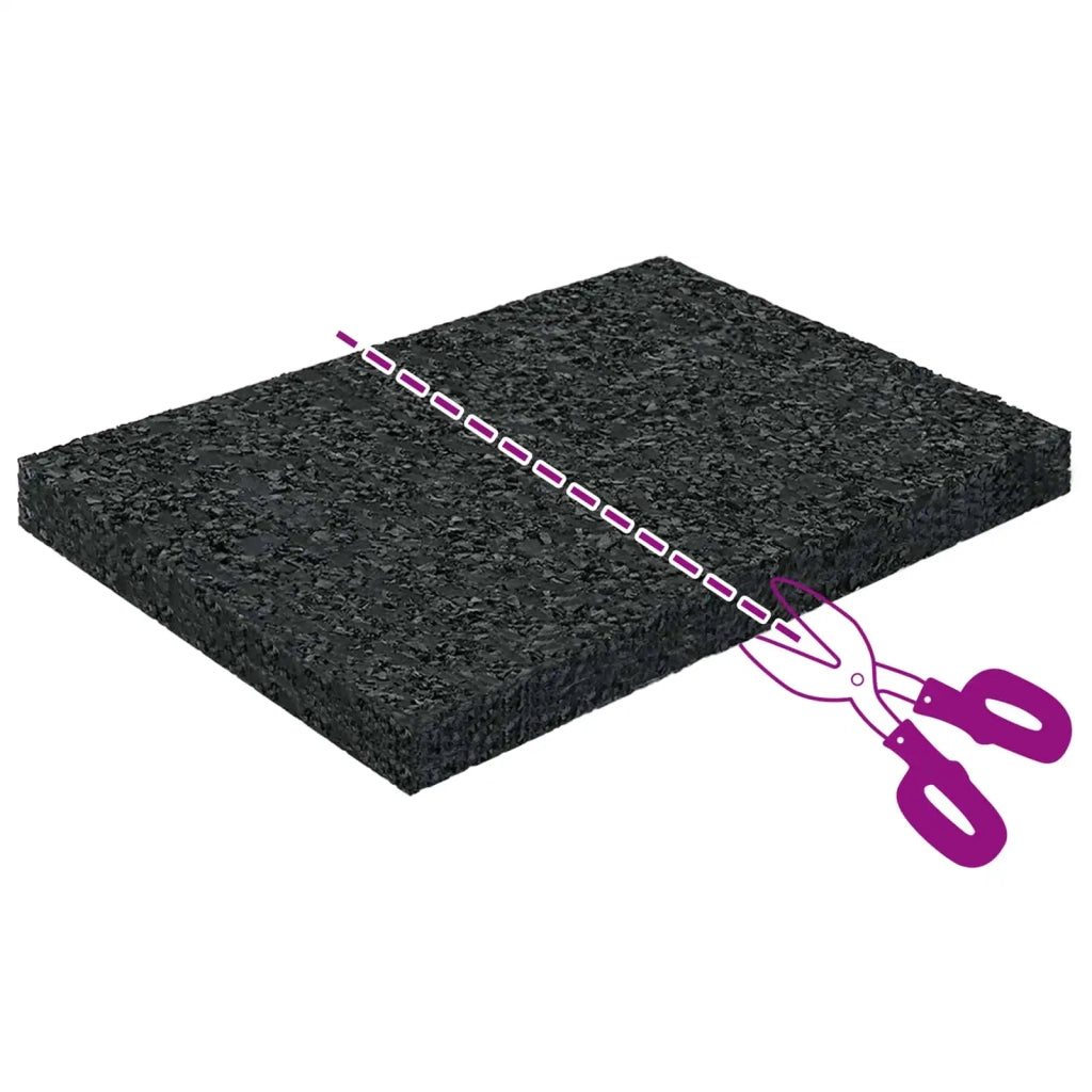 Pad per patio in granuli di gomma Nero 6 x 9 x 0,8 cm Gomma 42027227