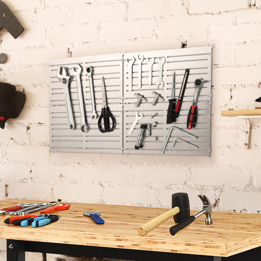 4 Portautensili magnetici per utensili con strisce magnetiche, Organizzatori magnetici per accessori Argento-Deposito utensili Tool
