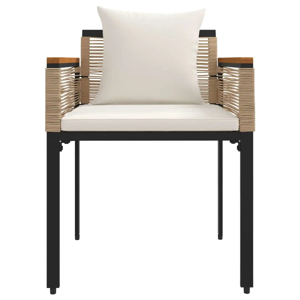 Set di Mobili da Esterno con cuscino 3 pcs Beige e Bianco Crema