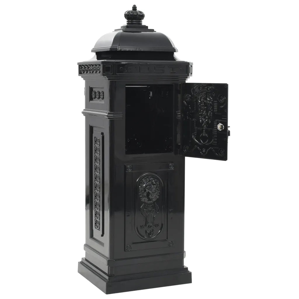 Cassetta della Posta in Alluminio Inossidabile Vintage Nera 43888
