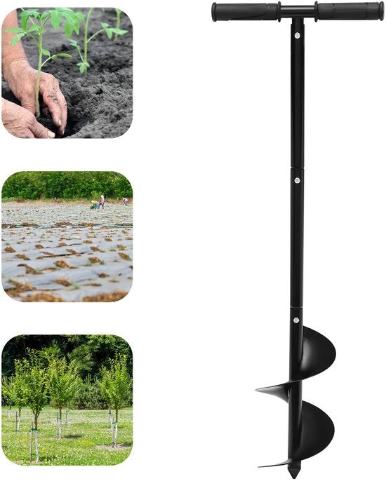 Attrezio per giardinaggio - Manuale - Altezza regolabile - Palo perforatore - Guanti da lavoro