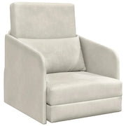 Divano letto | Sof¨¤ letto | Letto singolo Crema 65 x 80 x 83 cm Velluto