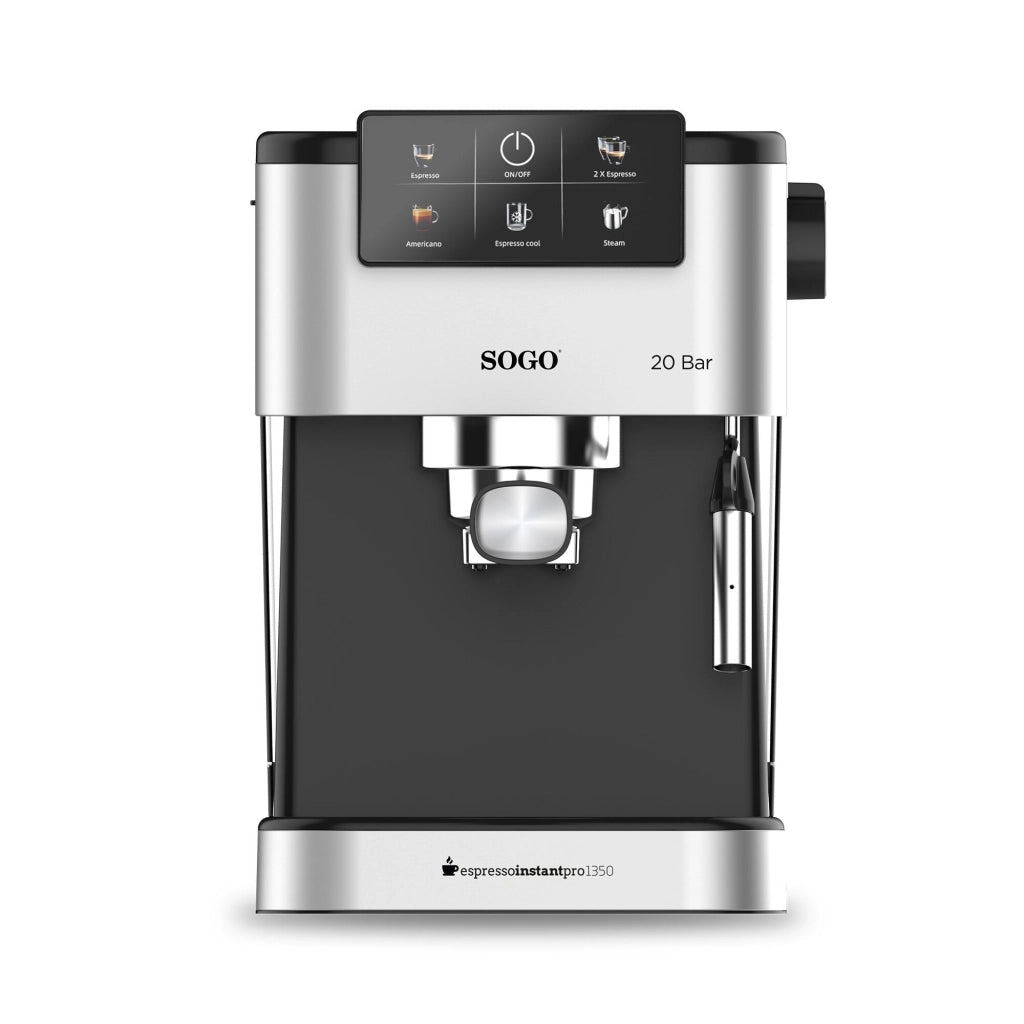 Macchina caffè espresso 20 bar con cappuccinatore, serbatoio 1,5L e pannello touch digitale per caffè cremoso - Sogo