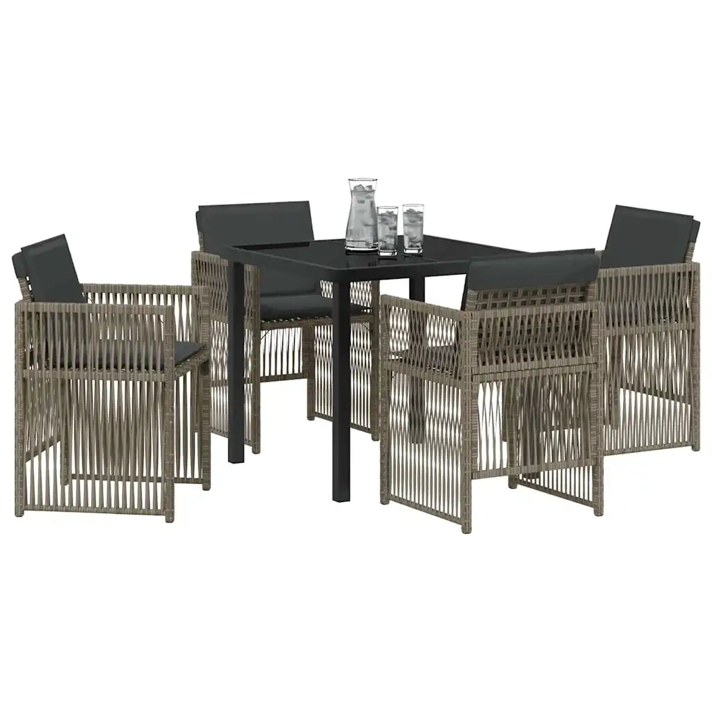 Set da Pranzo per Giardino 5 pcs Grigio