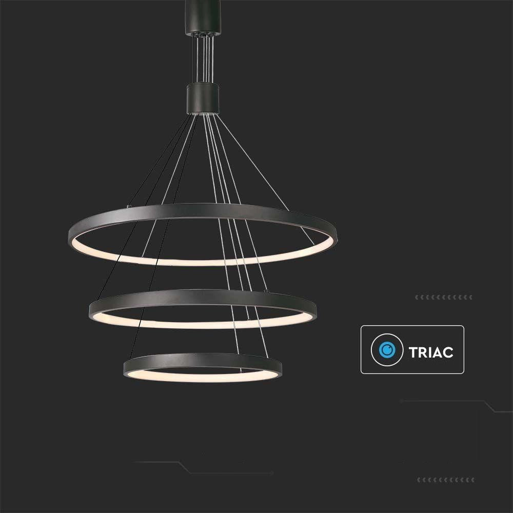Lampada a sospensione LED dimmerabile nera 3000K V-TAC