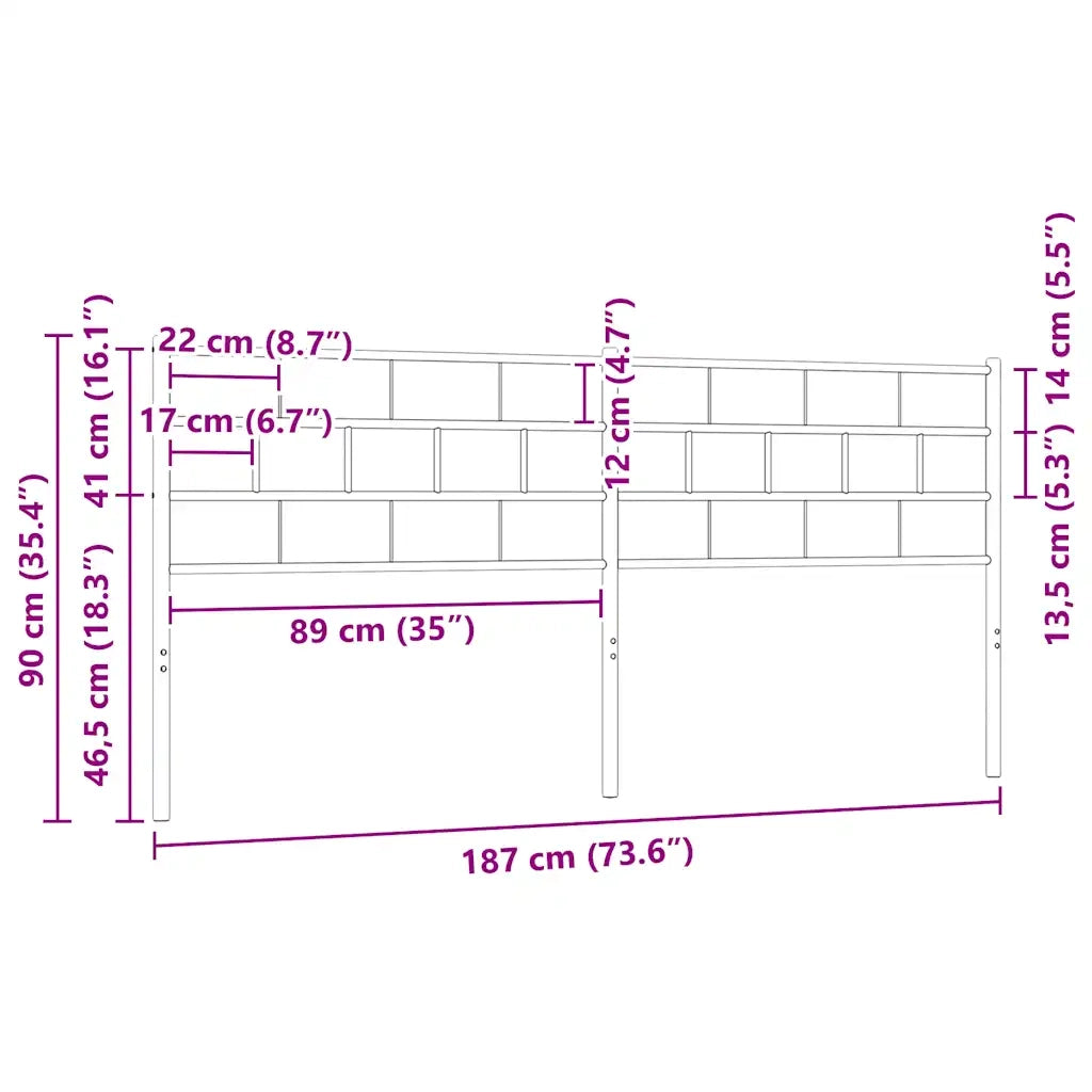 Testiera di Ricambio in Metallo Bianco 180 cm 355744