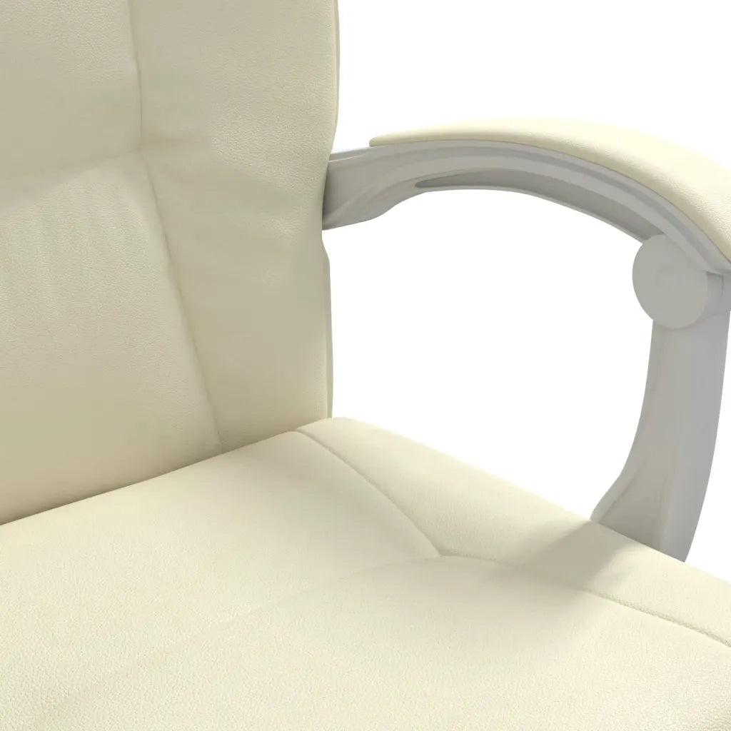 Poltrona da Ufficio Reclinabile Crema in Similpelle 349756