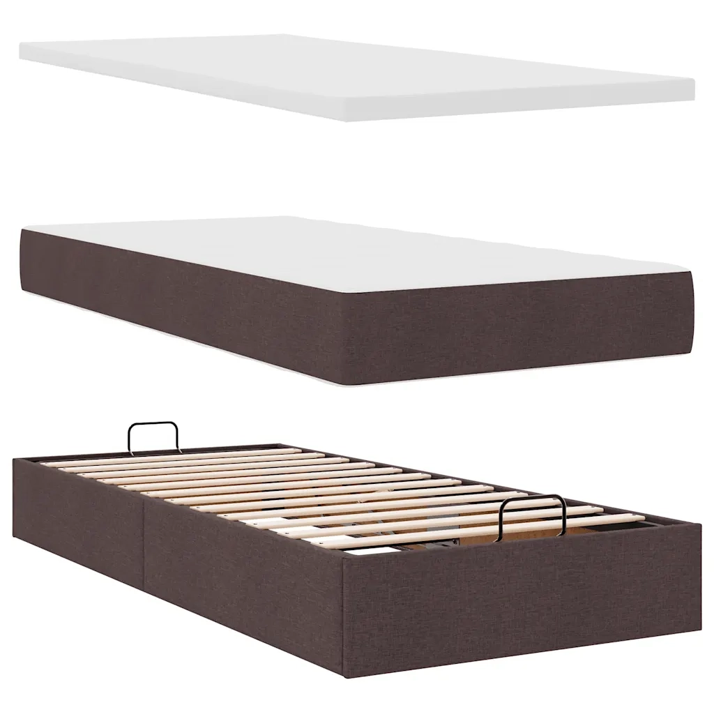 Struttura Letto Pouf con Materasso 100x200 cm in Tessuto 3311088