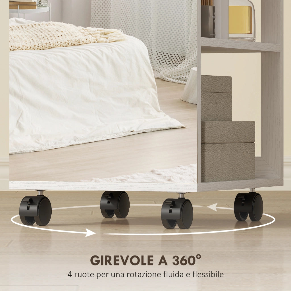 Armadio con Specchio, Luce LED e Ripiani ¨C Minimal ¨C Nero 37x40x165.5 cm