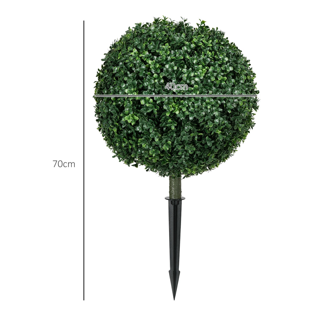 Bosso Artificiale Set 2 Pezzi ¨C Xylo ¨C Verde Realistico Resistente Intemperie 70 cm