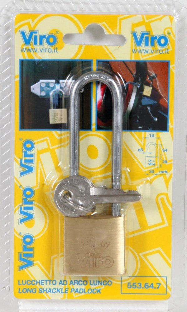 12pz viro bl art.554.42.7 lucchetto arco lungo mm.40 cod:ferx.59847