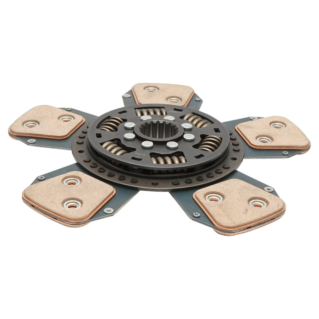 Disco frizione con ferodo e molla 18 scanalature per trattore forestale con motore Perkins