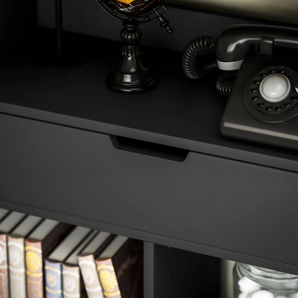 Libreria con cassetto e ripiani aperti ¨C Xylo ¨C Nero 60x26x158 cm