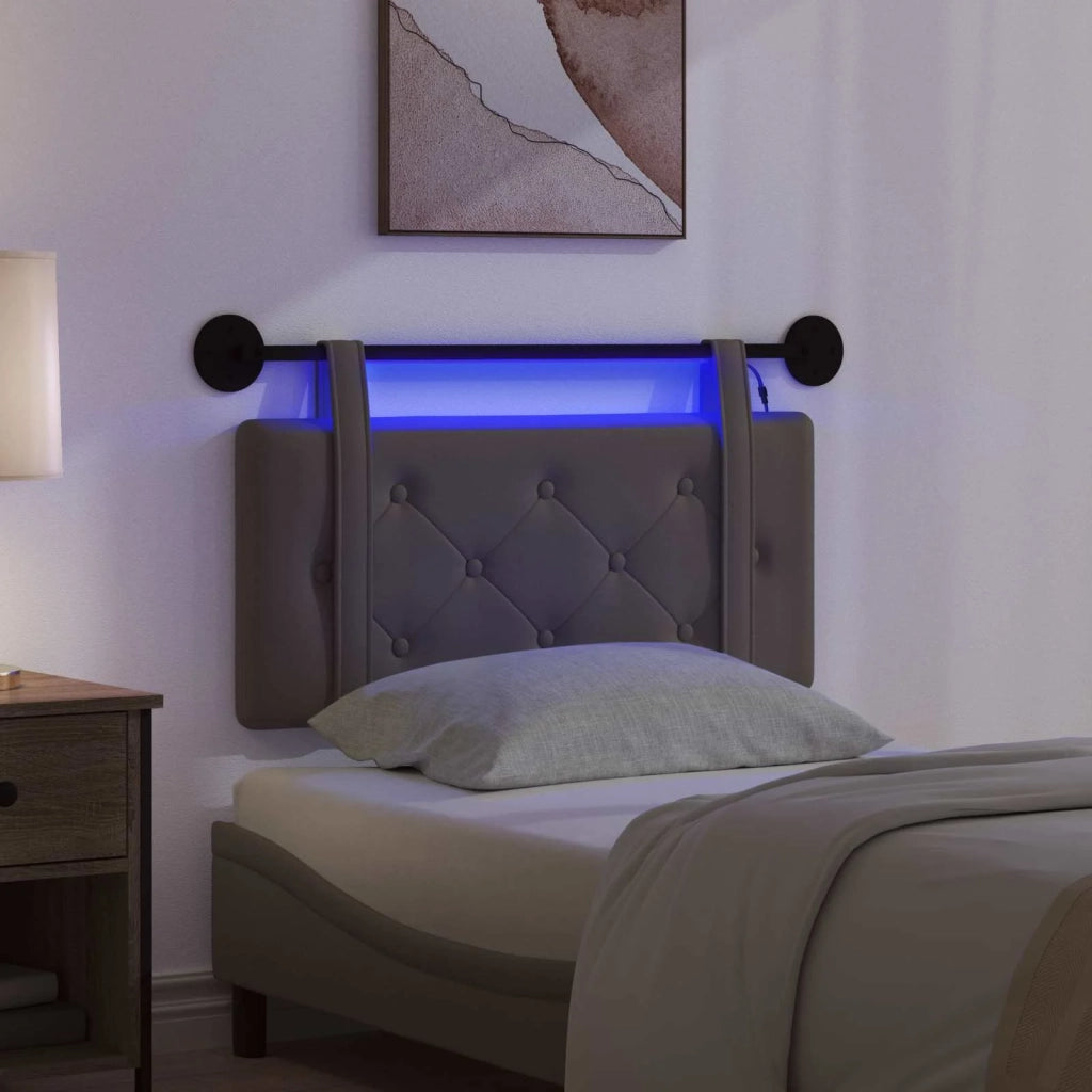 Testiera sospesa Con luce LED Grigio Similpelle 3424073