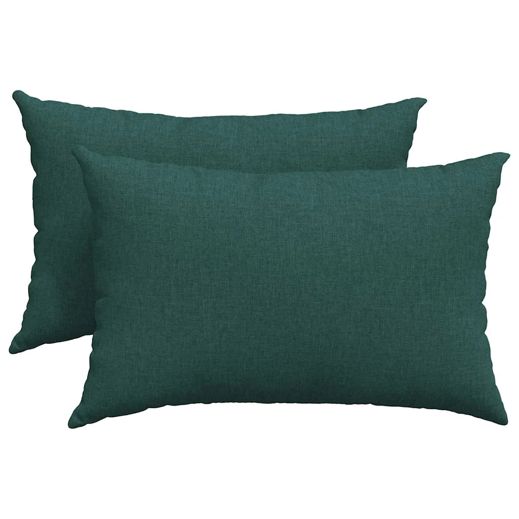 Cuscini da Divano 2 pcs Verde Scuro 60 x 40 cm Tessuto 42013658