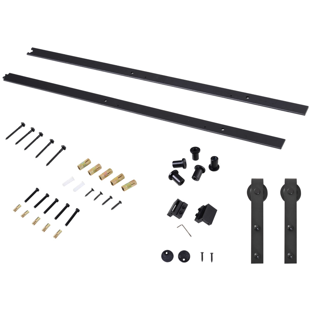 Kit scorrimento porta 200 cm ¨C Minimal ¨C acciaio per porta 100 cm