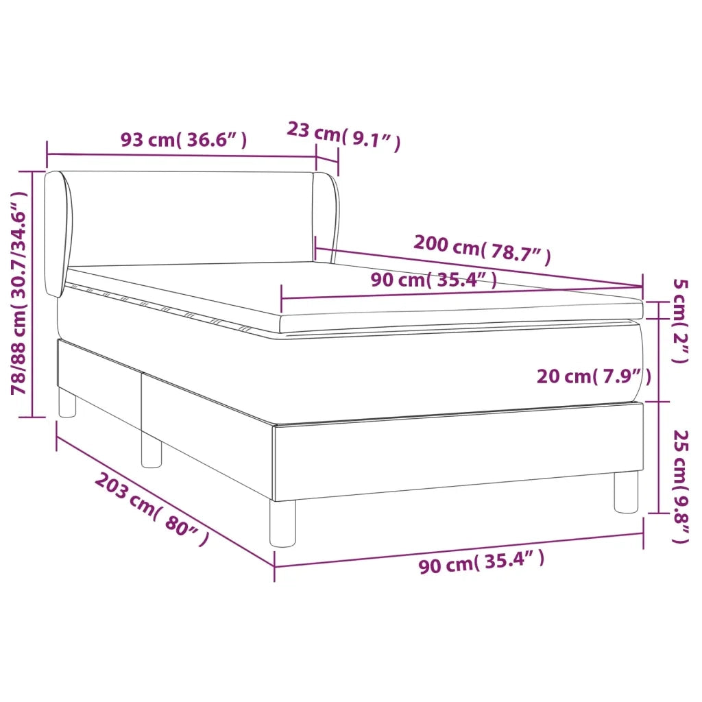 Giroletto a Molle con Materasso Tortora 90x200 cm inTessuto