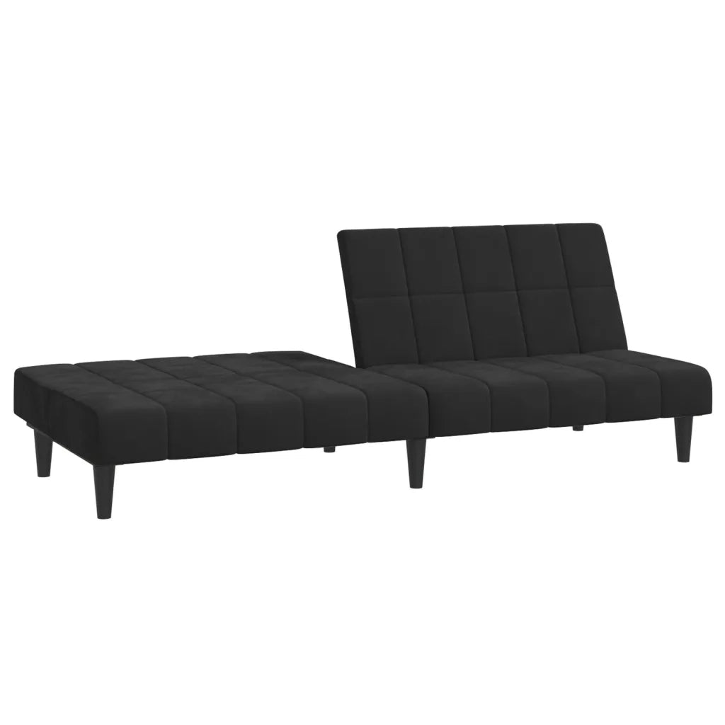 Divano Letto a 2 Posti Nero in Velluto 375844