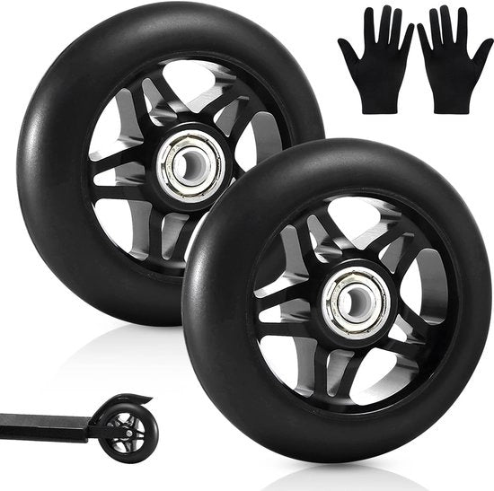 Ruote di riserva 100 mm - 2 pezzi - Lavi 9 - Nucleo in alluminio - Adatto per scooter - Ideale per pavimenti in legno - Ruote per scooter