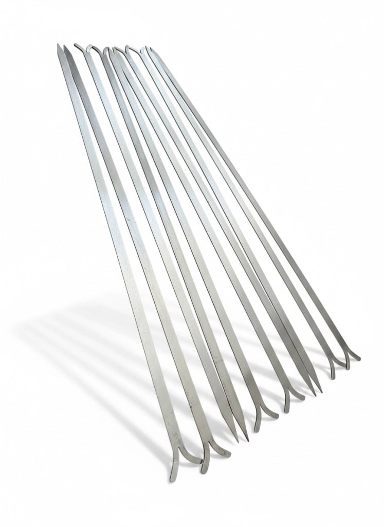 Spiedi per barbecue in Acciaio Inox AISI 304 lunghi 64 cm per Carne Pesce Verdure 10 pz
