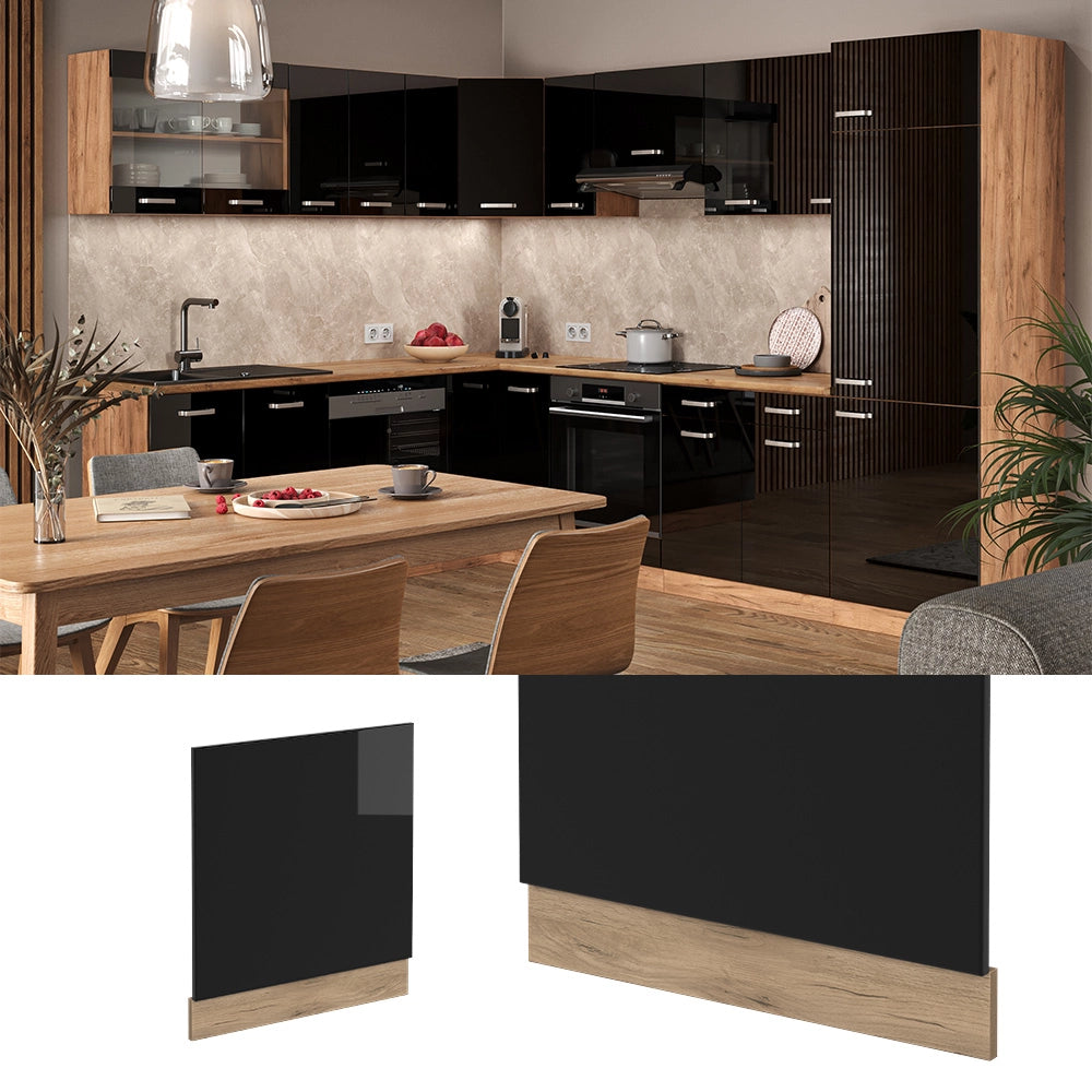 Pannello frontale R-Line Nero lucido/Rovere dorato 60 cm, PL Antracite Vicco