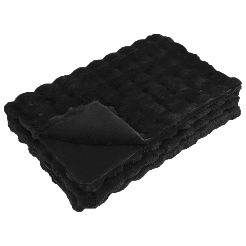 Coperta antiscivolo in finta di coniglio Olite 4 pcs Nero