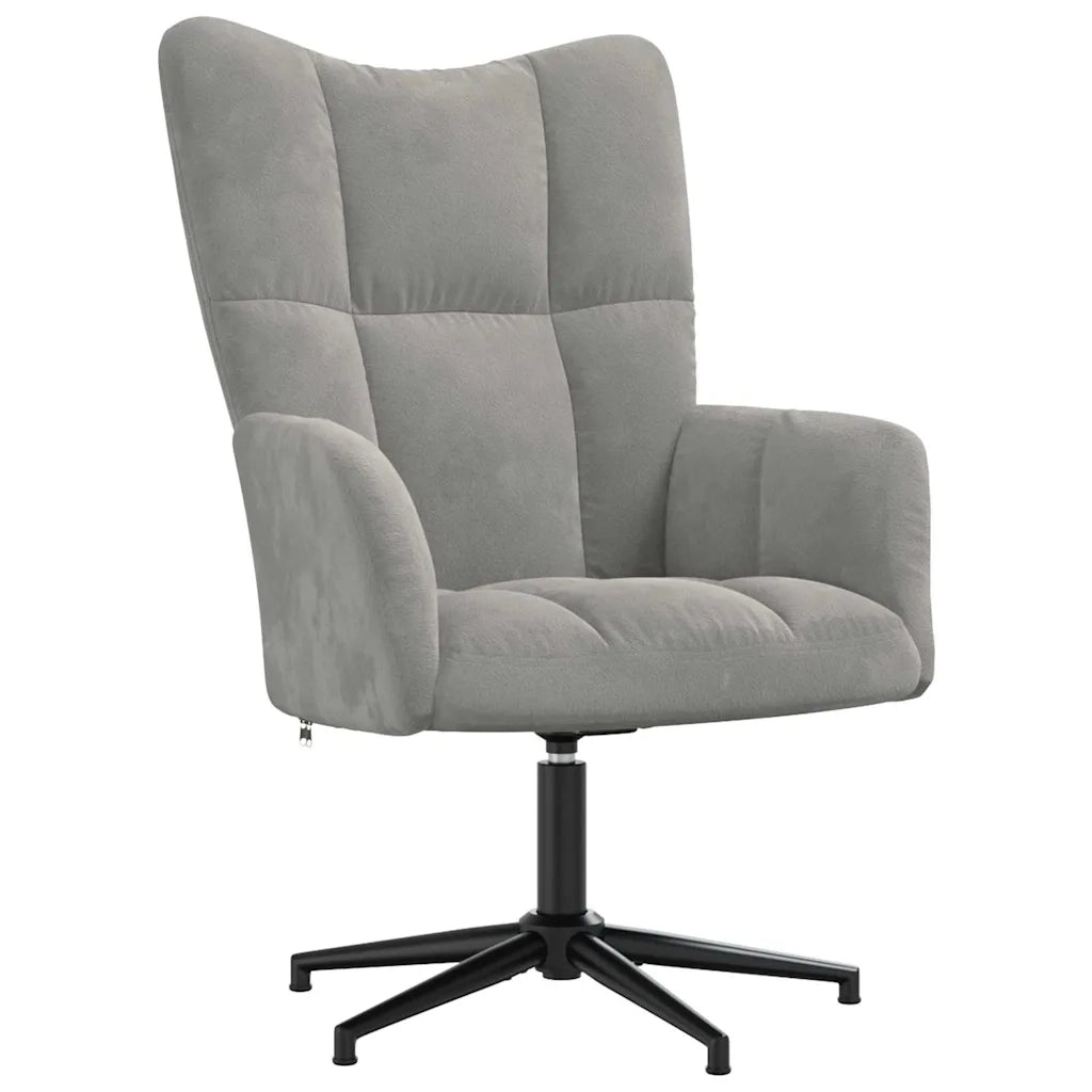 Sedia Relax Grigio Chiaro in Velluto 328095