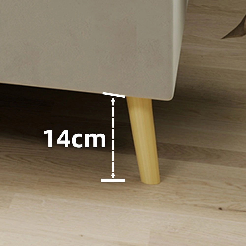 Letto Contenitore Basso ¨C MINIMAL ¨C Tessuto Velluto Beige 140x200