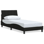 Letto singolo | Letto per adulti | Giroletto senza Materasso Hanko Nero 90x200 cm in Tessuto