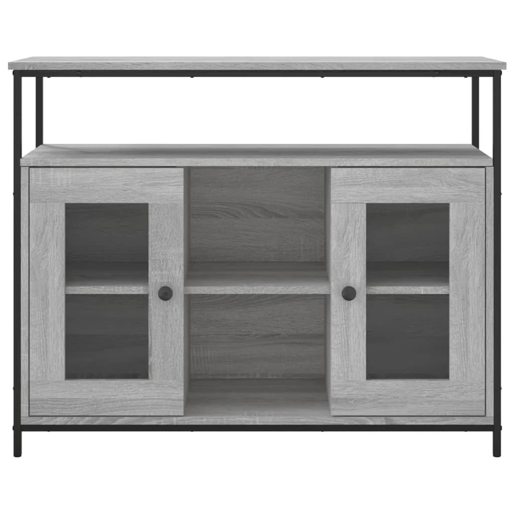 Buffet credenza cassettiera armadio mobile contenitore organizer cucina soggiorno rovere Sonoma 100 x 35 x 80 cm legno ingegnerizzato grigio 02_0036251