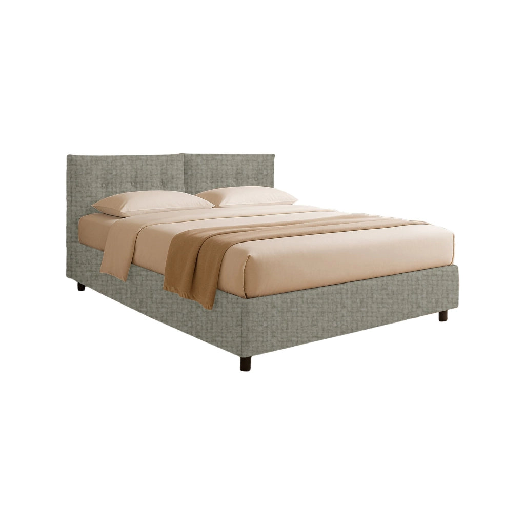 Truro, Letto Singolo Sfoderabile Made in Italy, Grigio