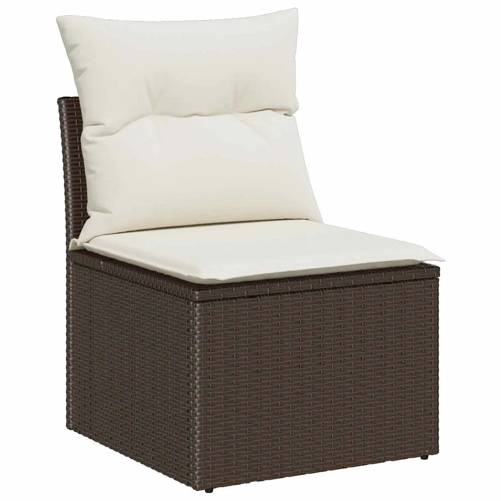 Set di divani con cuscino 10 pcs Marrone polyrattan 3346888