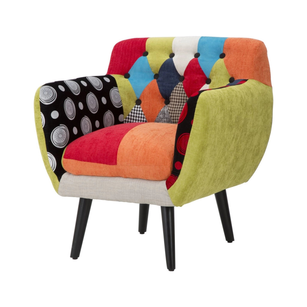 Poltrona Imperial New patchwork capitonne multicolor 67x57x73 cm