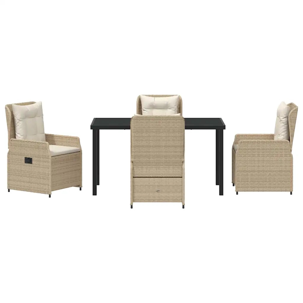Set da Pranzo per Giardino 5 pcs Beige e Grigio Chiaro