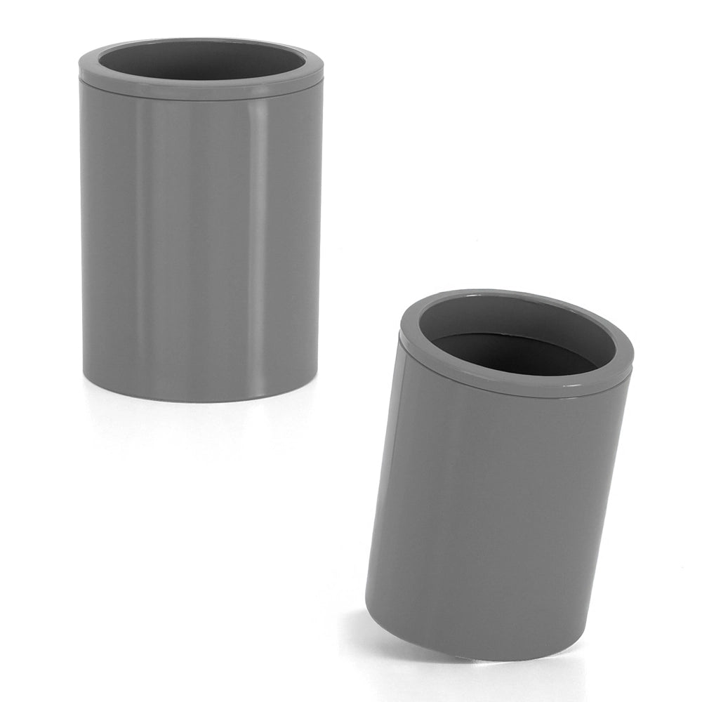 Set accessori bagno da appoggio 5 pezzi in plastica grigio Glim
