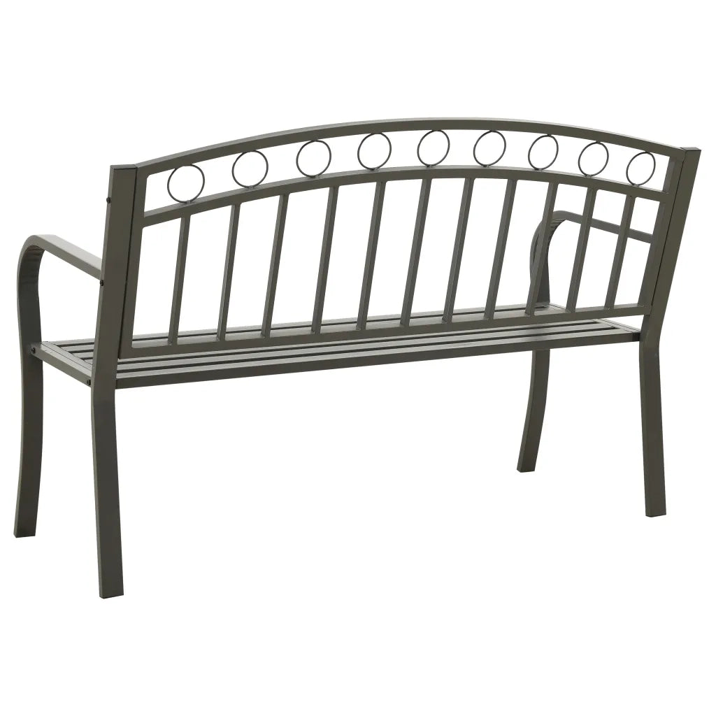 Panca da Giardino Grigia 120 cm Acciaio 319586