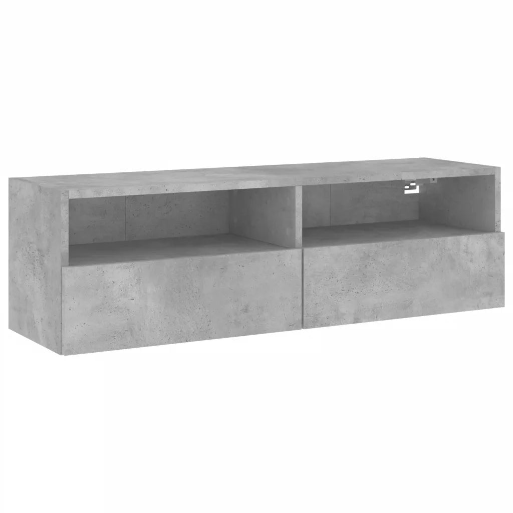 Mobile TV a Parete | Armadietto TV | Mobile Porta TV Grigio Cemento 100x30x30cm Legno Multistrato