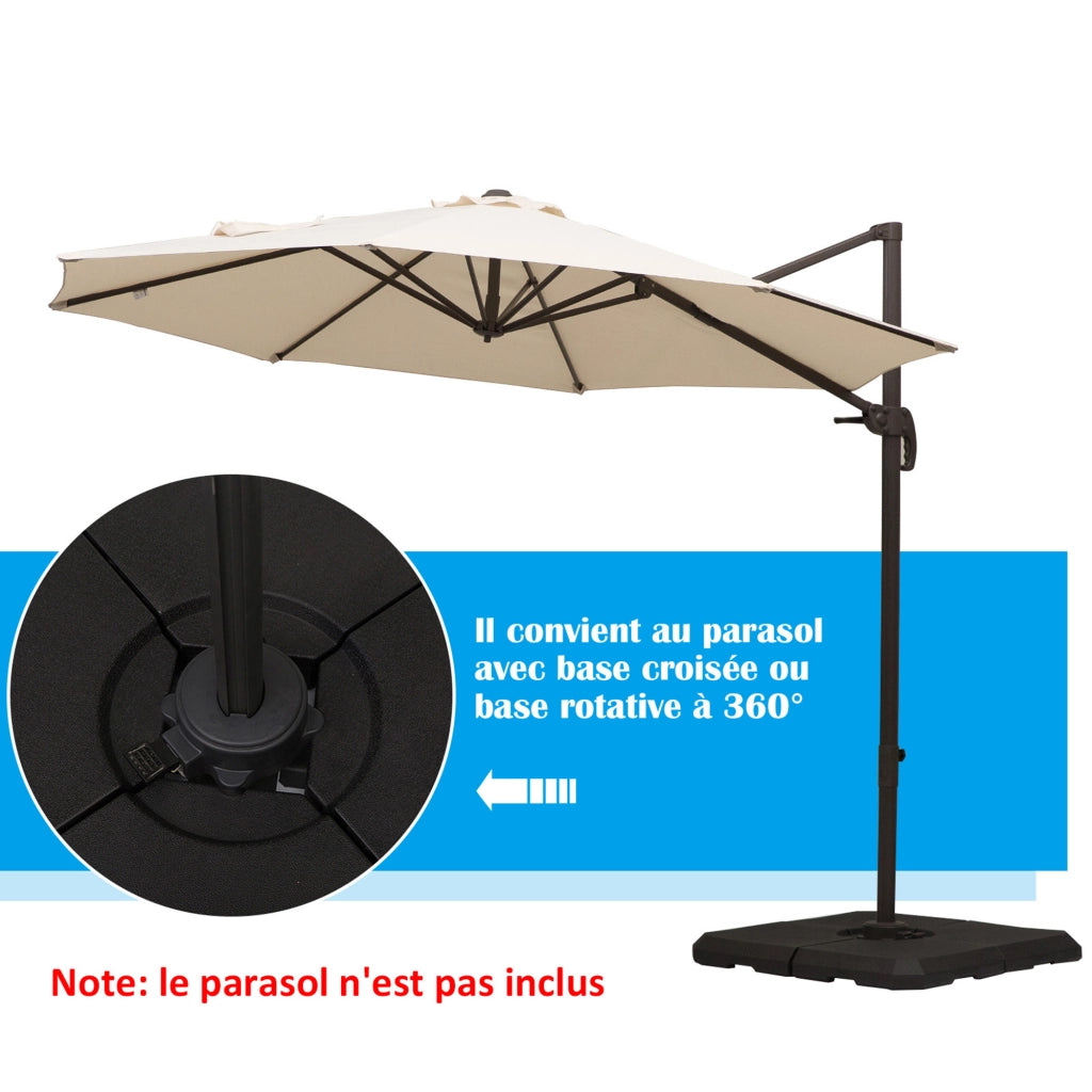 Base per Parasole ¨C Minimal ¨C Nero 100x100x9.5 cm HDPE