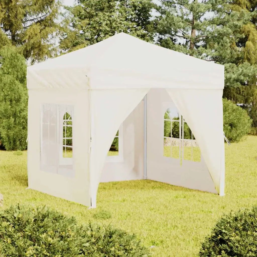 Tenda per Feste Pieghevole con Pareti Laterali Crema 2x2 m 93501