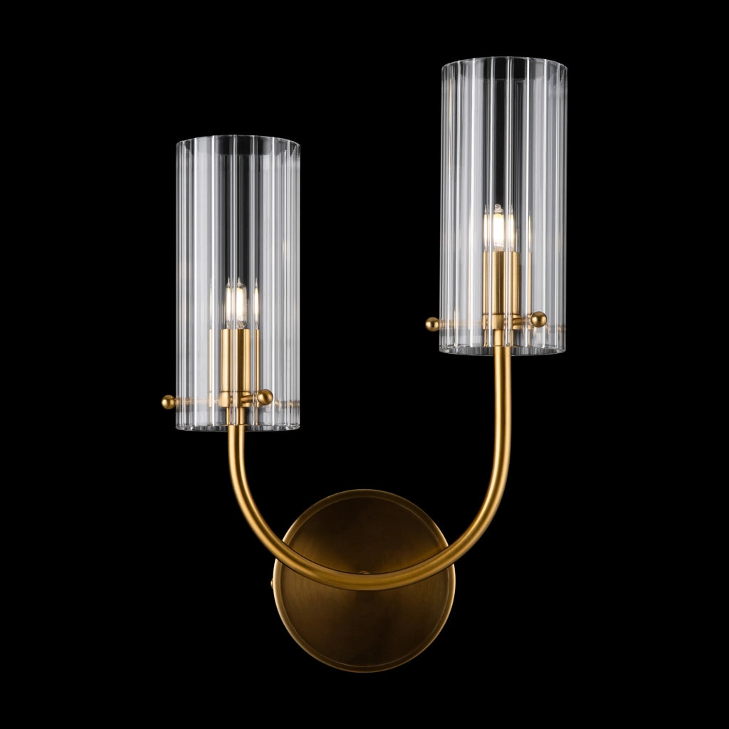 Maytoni applique contemporanea Arco 1 luce G9 ottone metallo vetro soffiato trasparente