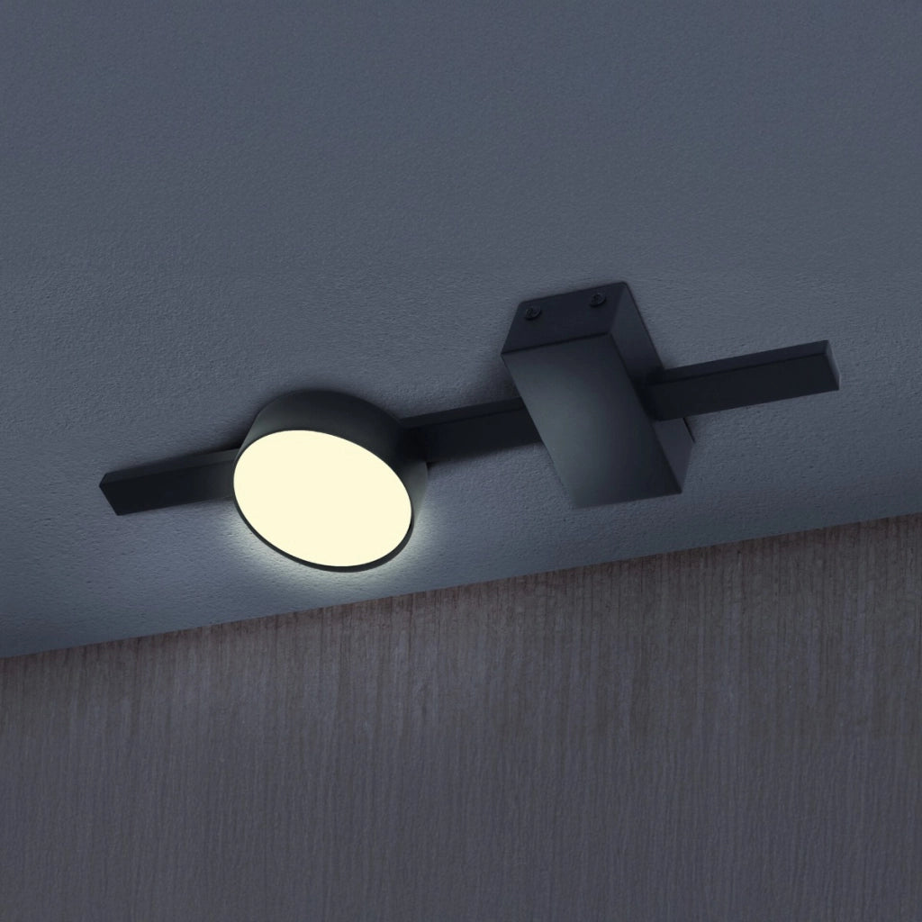Faretto soffitto nero rotondo barra GX53 10W Polux