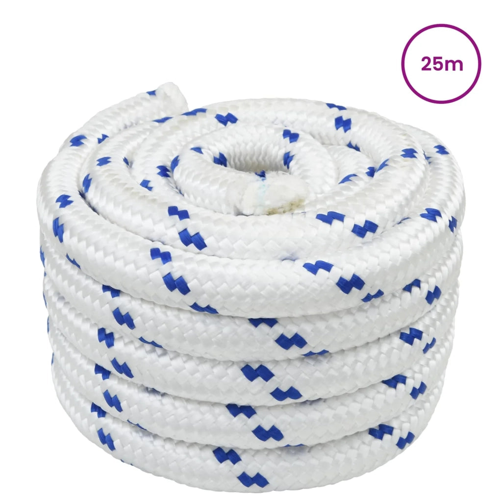 Corda | Fune da Barca 25 m 3 Bianco e Blu PP