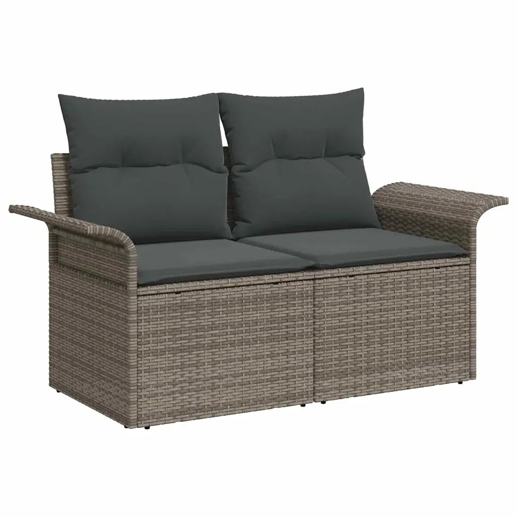 Set Divano da Giardino con cuscino 8 pcs Grigio Poly Rattan 3359686